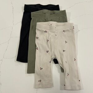 H&M Kids Leggings - Cream with Cherries, Green, Black